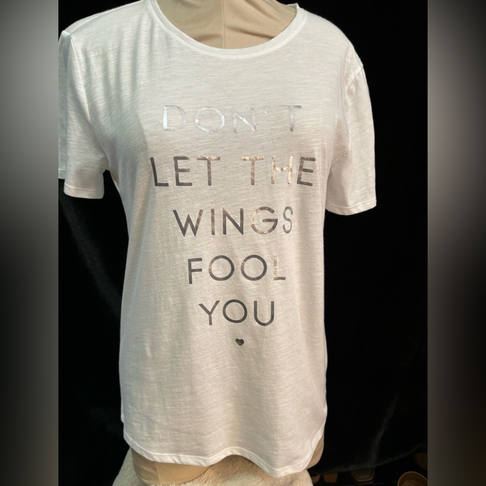 Victoria’s Secret Angel white t-shirt with silver lettering size medium